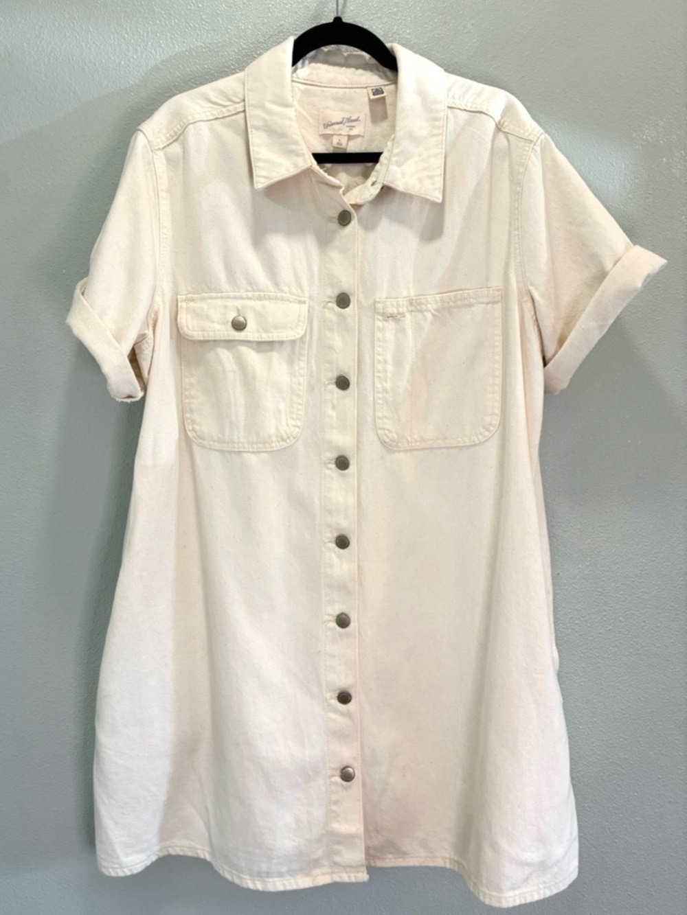 Universal Thread Cream Denim Shirt Dress Womens XL NWT Utility